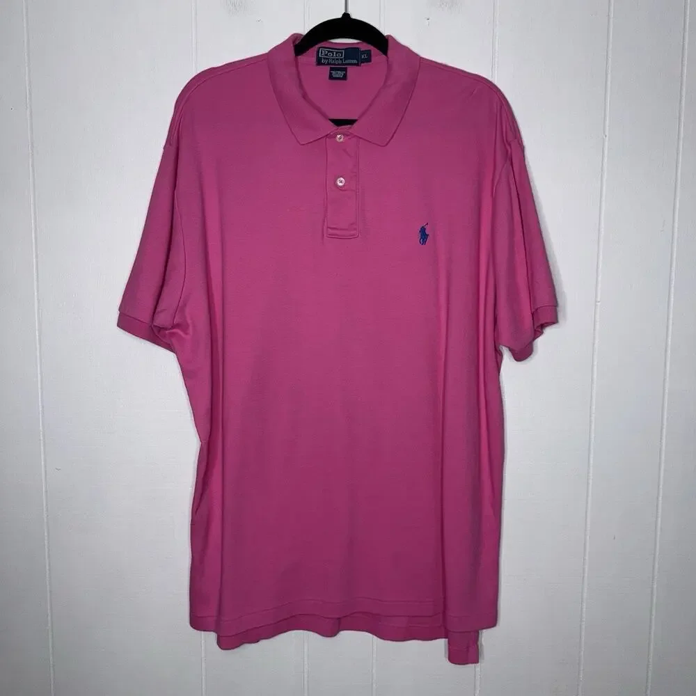 POLO Ralph Lauren Men’s Pink Polo Shirt Pony Logo Size XL